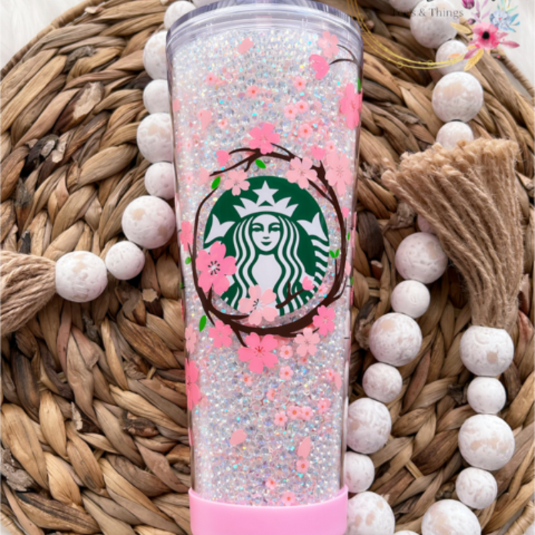 Cherry Blossom Rhinestone Tumbler