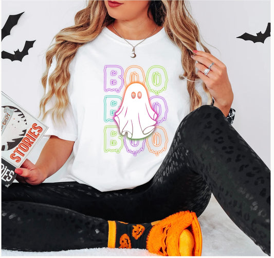 Neon Boo Ghosty  Tee