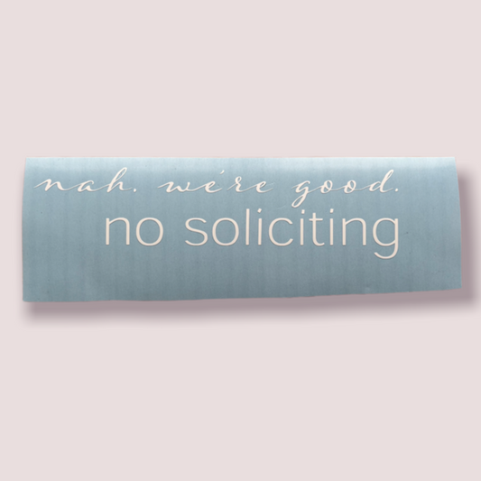 No Soliciting Decal LARGE